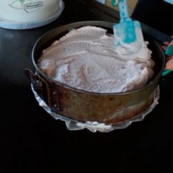 Клубнично-персиковый торт-мороженое
