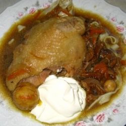 Курино-грибной суп-лапша