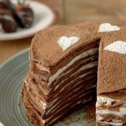 Блинный шоколадный торт на завтрак