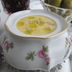Суп-пюре из телятины с перловкой по-английски