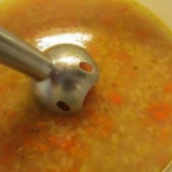 Суп-пюре из телятины с перловкой по-английски